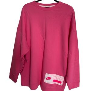 Women's Nike Sportswear NSW Fleece Crew S Pink Sweatshirt Oversized Dress